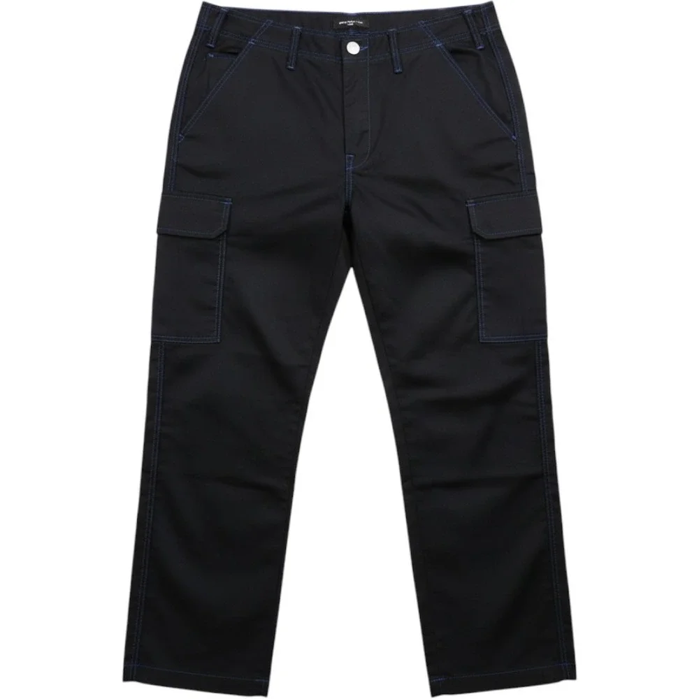 True Religion Cargo Pants Mens 36x32 Black‎ Pacific Blue Stitch Pockets Casual